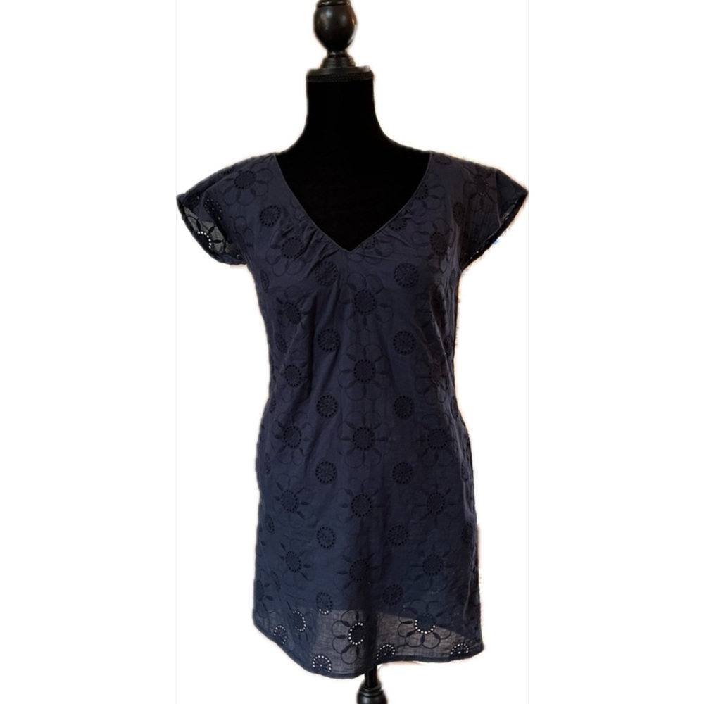 Jump Girl Navy Blue Eyelet Dress